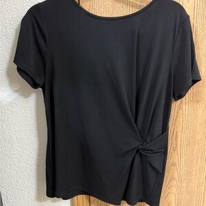 Gilli Black Short Sleeve Top with Knot Detail